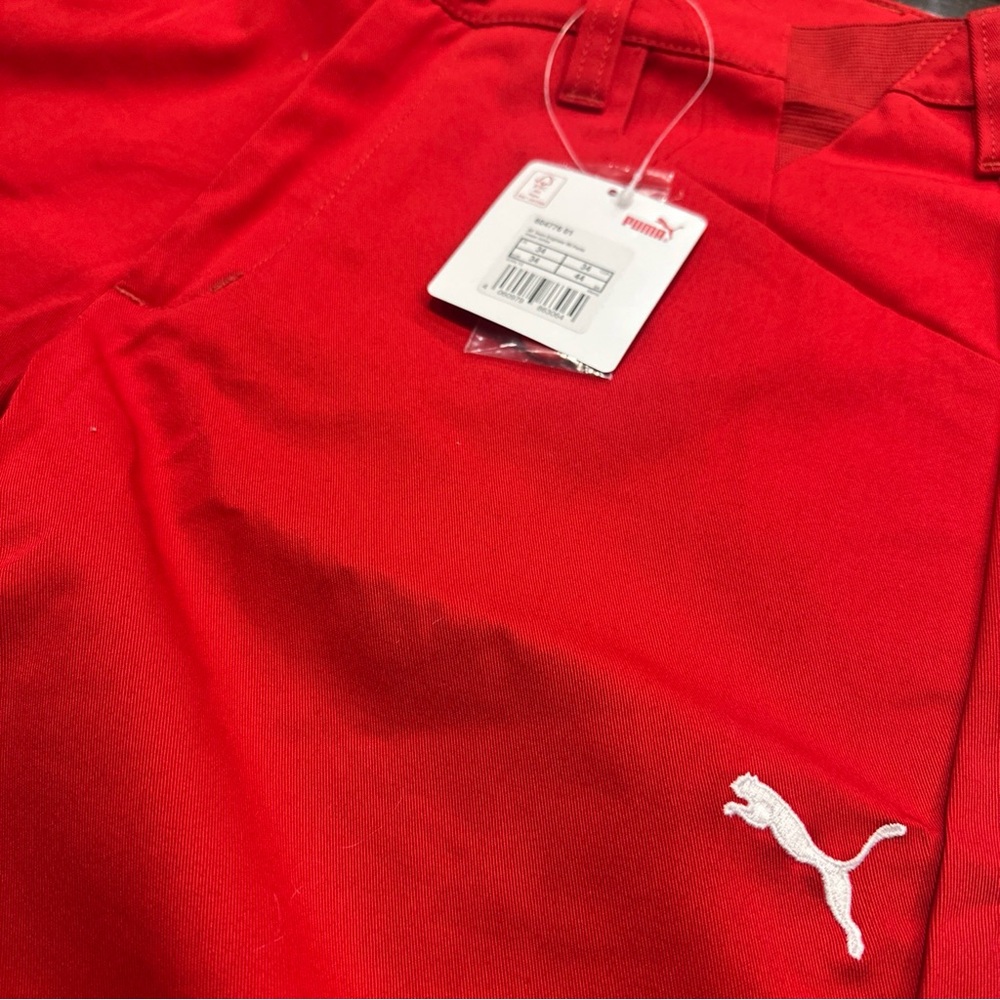 Puma Men’s Straight Jeans Red with White Logo